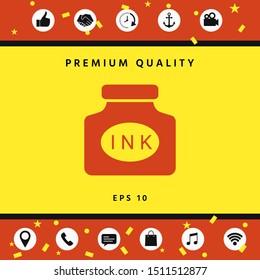 Ink bottle icon. Graphic elements for your design