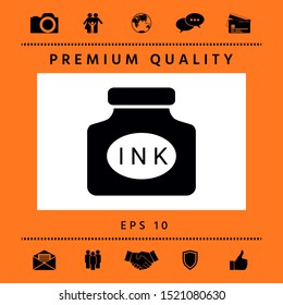 Ink bottle icon. Graphic elements for your design