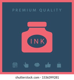 Ink bottle icon. Graphic elements for your design