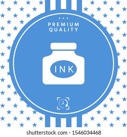Ink bottle icon. Graphic elements for your design