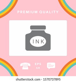 Ink bottle icon. Graphic elements for your design