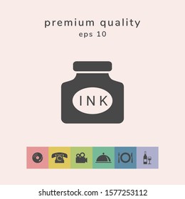 Ink bottle icon. Graphic elements for your design