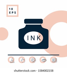 Ink bottle icon. Graphic elements for your design