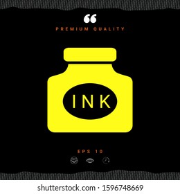 Ink bottle icon. Graphic elements for your design