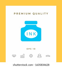 Ink bottle icon. Graphic elements for your design