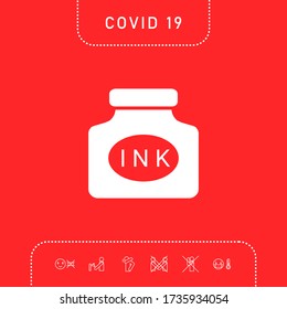 Ink bottle icon. Graphic elements for your design