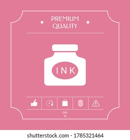 Icono de botella de tinta. Elementos gráficos para su diseño