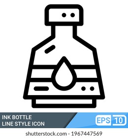 ink bottle icon in line style. vector illustration isolated on white background. EPS 10