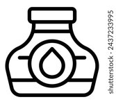 Ink bottle icon outline vector. Writing pigment reservoir. Calligraphic script tool