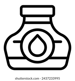 Ink bottle icon outline vector. Writing pigment reservoir. Calligraphic script tool