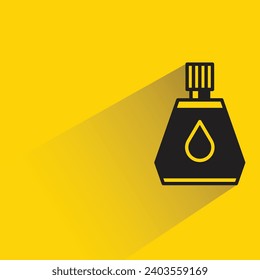 ink bottle icon with shadow on yellow background