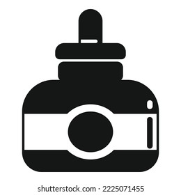 Ink bottle icon simple vector. Nib tool. Graphic pencil