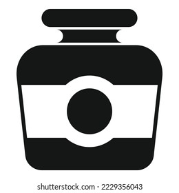 Ink bottle icon simple vector. Paper hand. Text pencil