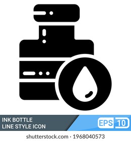 ink bottle icon in solid style. vector illustration isolated on white background. EPS 10