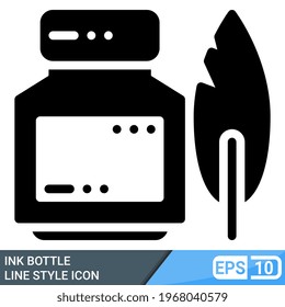 ink bottle icon in solid style. vector illustration isolated on white background. EPS 10