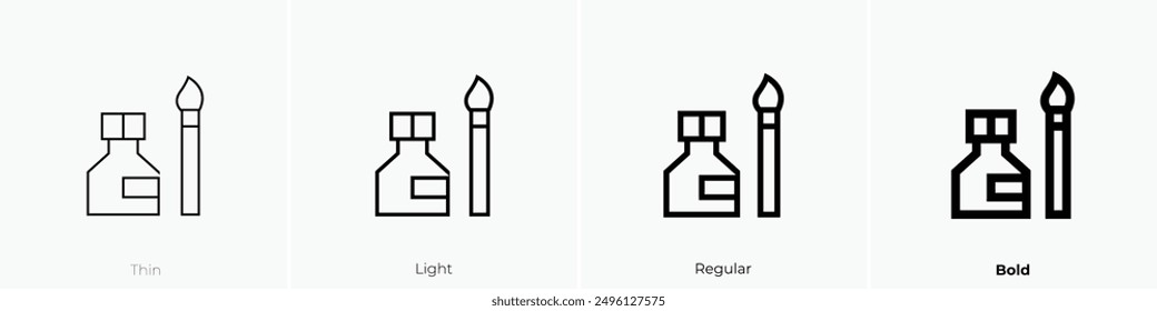 ink bottle icon. Thin, Light Regular And Bold style design isolated on white background