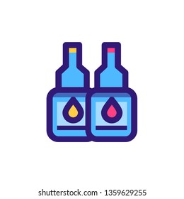 Ink bottle icon. Two ink bottle color yellow and magenta icon