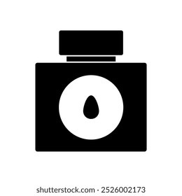 Ink bottle illustrated in vector on background