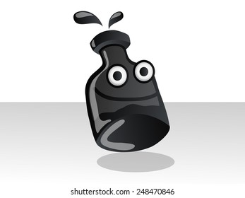 Ink bottle illustration. Icon.