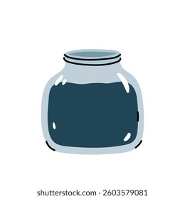 Ink Bottle isolated on a white background. Vector hand-drawn illustration in flat style. Perfect for decorations, logo, various designs.