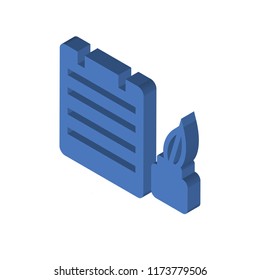 Ink Bottle isometric left top view 3D icon