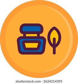 Ink bottle Line vector Icon Design