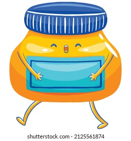 INK BOTTLE mascot in flat cartoon style