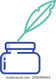 ink bottle outline color vector illustration