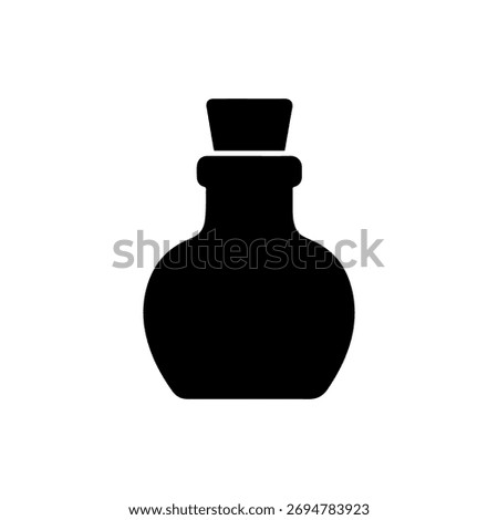 Ink bottle silhouette icon vector flat design.