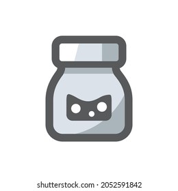 Botella de tinta simple Icono del vector Ilustración de dibujos animados