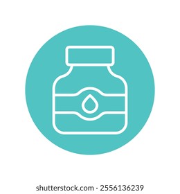 Ink bottle vector Glyph Cricle Icon.Eps file 10
