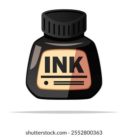 Ink bottle vector isolated illustration