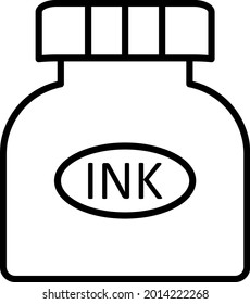 Ink Bottle Vector Line Icon Design
