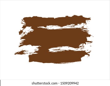 Ink Brown Paint Stroke Banner Layout Stock Vector (Royalty Free ...