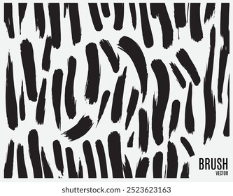 Ink brush abstract dark stroke collection