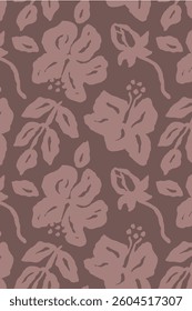 Ink brush abstract floral pattern for poster or card design. Minimalist doodle nature background for social media or wall art. Vector illustration.