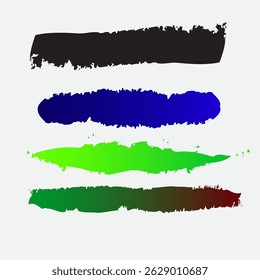 Ink brush colorful stroke collection in illustration