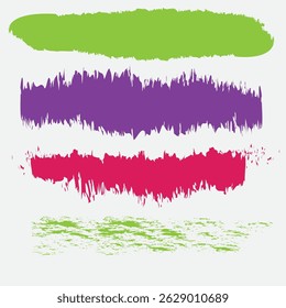 Ink brush colorful stroke collection in illustration