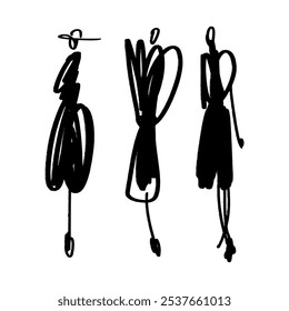 Escova de tinta moda mulher definir preto abstrato vetor pódio clipart ilustração