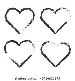 Ink and brush hand painted sign of heart. Vector illustration. EPS 10. Stock image.