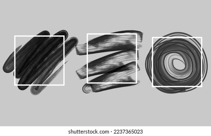 Ink brush, line brush, box art design, frame or set for text.