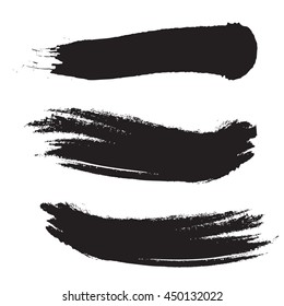 Ink Brush Line Collection . Grunge Brush Stroke.