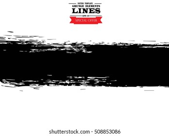 Ink Brush line Collection.Grunge Stroke.