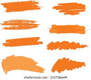 Colección de pincel de tinta naranja