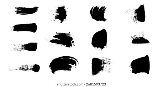 Coleção de traçados de pintura de pincel de tinta