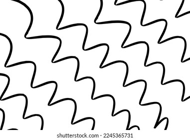 Ink brush seamless pattern outline in hand drawn style, line wave, brush marks, abstract line wallpaper, background, brush pen, freehand.