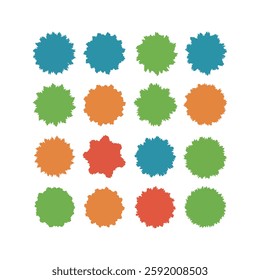 ink brush stroke abstract grunge texture effect icon set silhouette vector art flat design illustrations