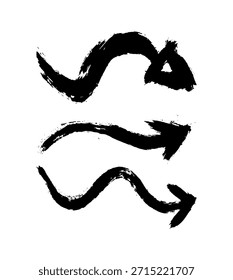 Ink brush stroke arrow collection