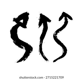Ink brush stroke arrow collection