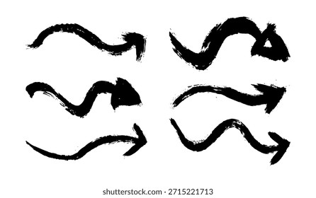 Ink brush stroke arrow collection